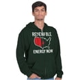 thumbnail image 1 of USA Renewable Energy Climate Change Zip Up Hoodie Men's Women's Brisco Brands 3X, 1 of 6