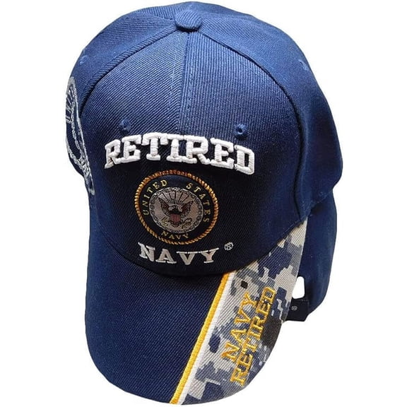 USA Retired Navy Baseball Style Embroidered Hat Blue Ball Cap Vet Us Veteran A21