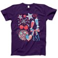thumbnail image 1 of USA Retro 4th of July Graphic T-Shirt – Red White Blue Milkshake, Bow, Disco Ball & Cherry Tee – Patriotic Cute Summer Shirt for Women & Girls, Independence Day Style, 1 of 7