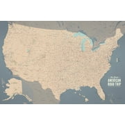 USA Road Trip Highway Tracing Map 24 x 36 Poster