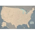 thumbnail image 1 of USA Road Trip & Travel Highway Tracing Map 24x36 Poster (Tan & Slate Blue), 1 of 5
