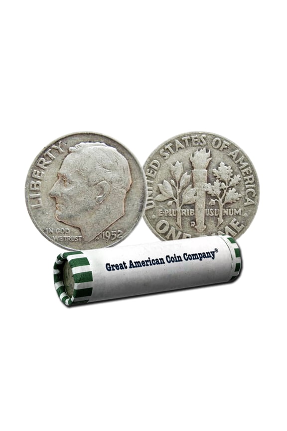 USA Roosevelt Dimes 90% Silver Coin - Circulated Condition - Roll of 50