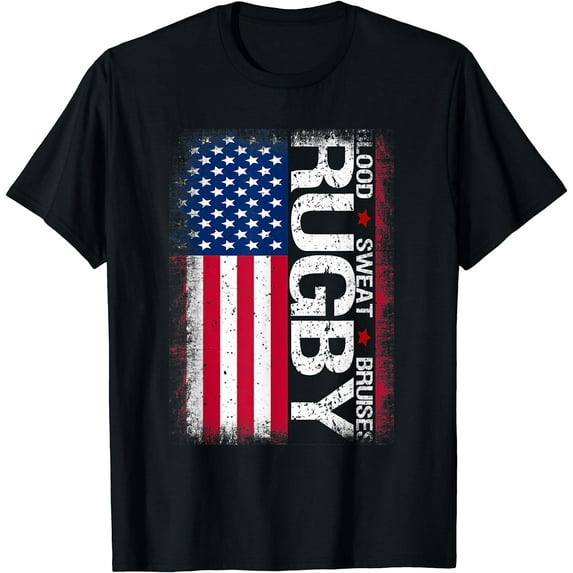 USA Rugby American Flag Distressed Rugby 4th of July Gift T-Shirt