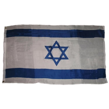 Trade Winds 3'x5' Polyester Israeli Flag – Set Of 2, Embroidered Stars