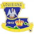 thumbnail image 1 of USA STATES, LOUISIANA Map - Original Artwork, Expertly Designed Pin- Size - 1", 1 of 1