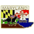 thumbnail image 1 of USA STATES, MARYLAND Map - Original Artwork, Expertly Designed PIN - 1", 1 of 1