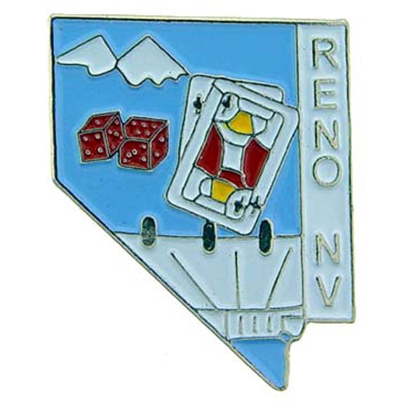 USA STATES, NV RENO MAP - Original Artwork, Expertly Designed PIN - 1"