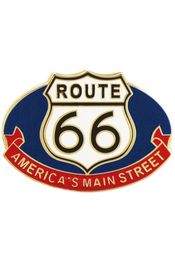 USA STATES, ROUTE 66 OVAL America's Main Street - Original Artwork, Expertly Designed PIN - 1"