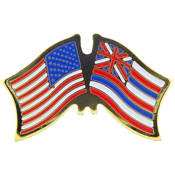 USA STATES, USA & HAWAII Cross Flags - Original Artwork, Expertly Designed PIN - 1.125"