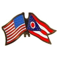 thumbnail image 1 of USA STATES, USA & OHIO Cross Flags - Original Artwork, Expertly Designed PIN - 1.125", 1 of 1