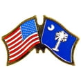 thumbnail image 1 of USA STATES, USA & SOUTH CAROLINA Cross Flags - Original Artwork, Expertly Designed PIN - 1.125", 1 of 1