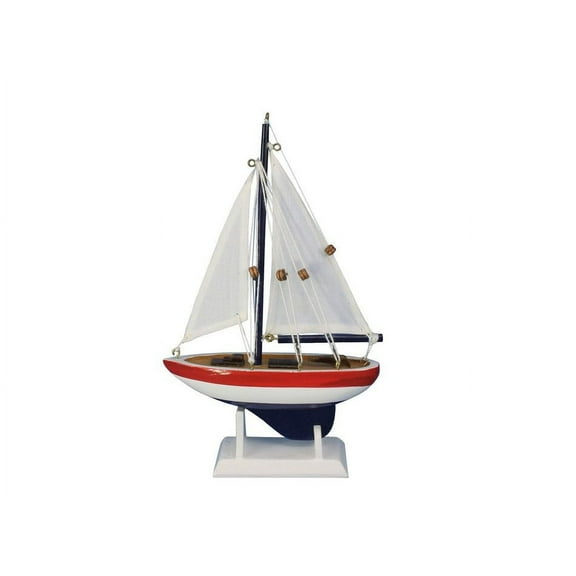 USA Sailer 9" - Small Wood Sailboat - Model Sailboat Decoration - Nautical Theme