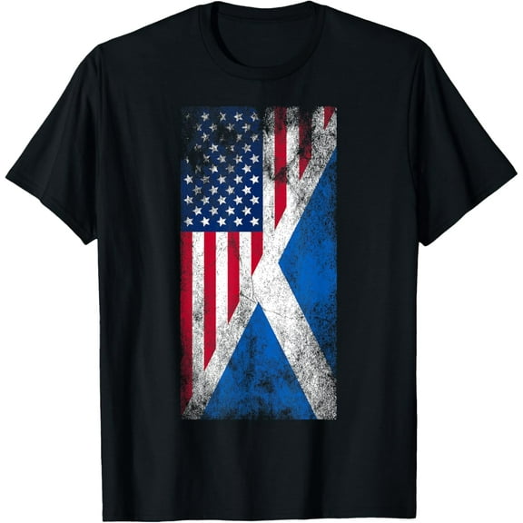 USA Scotland Flags - United States of America Scot, Scottish T-Shirt