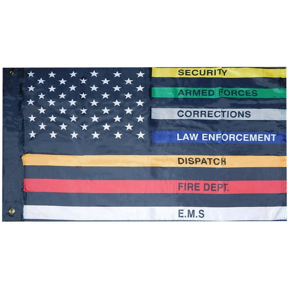 USA Service Memorial Thin Multi Line 2x3 Pole Flag Sleeve Grommets