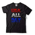 thumbnail image 1 of USA Shirt USA All Day Tee Shirt Patriotic Gifts Mens Womens 4th Of July Shirt Fourth Of July Tee, 1 of 6