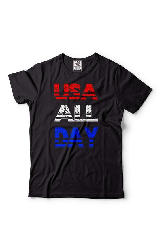 USA Shirt USA All Day Tee Shirt Patriotic Gifts Mens Womens 4th Of July Shirt Fourth Of July Tee