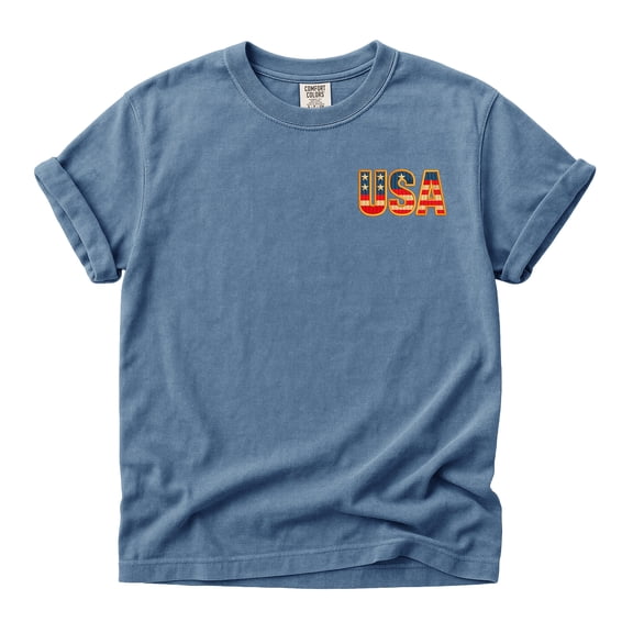 USA Shirt with Embroidered Design, Patriotic Unisex Fit Tee