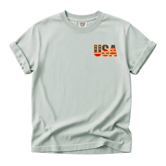 USA Shirt with Embroidered Design, Patriotic Unisex Fit Tee