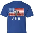 thumbnail image 1 of USA Shirts for Kids Boys Girls - 4th of July American Flag Cross Christian Tee, 1 of 2