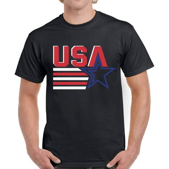 USA Shirts for Men - 4th of July America Star Stripes Graphic Tee