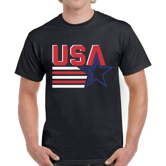USA Shirts for Men - 4th of July America Star Stripes Graphic Tee