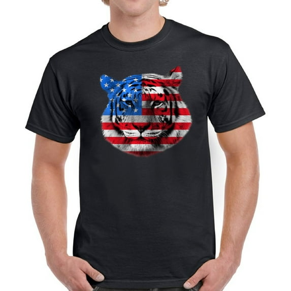 USA Shirts for Men - 4th of July American Tiger Graphic Patriotic Outfit