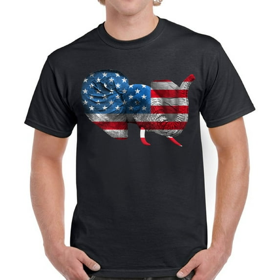 USA Shirts for Men - 4th of July Elephant American Flag Graphic Patriotic Outfit