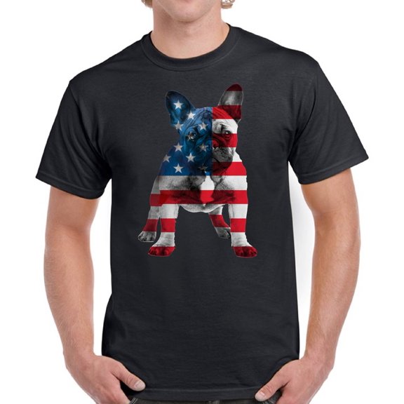 USA Shirts for Men - 4th of July French Bulldog American Flag Graphic Patriotic Outfit