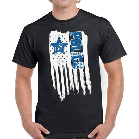 USA Shirts for Men - 4th of July Police Graphic Patriotic Outfit