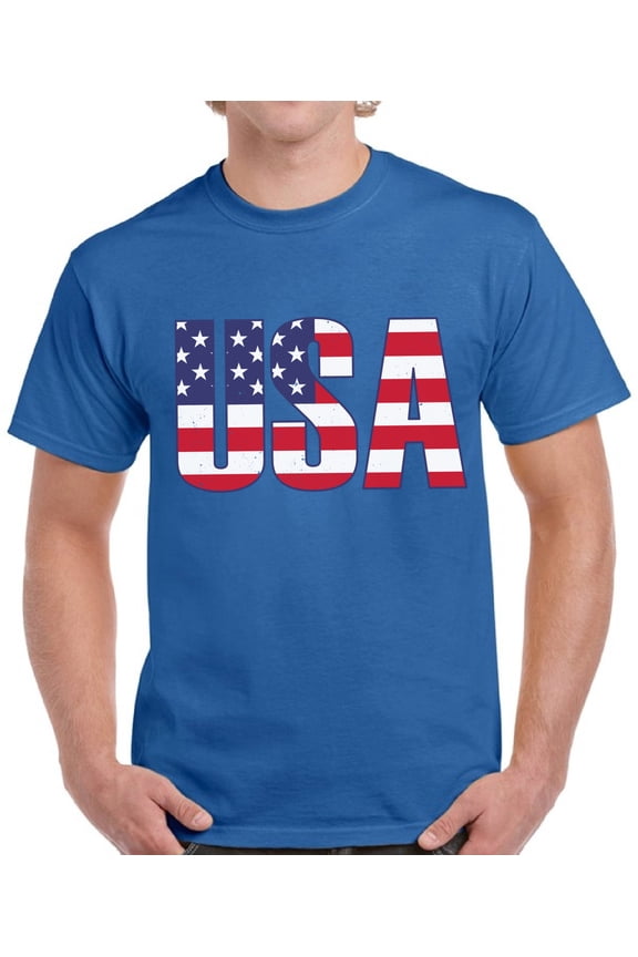 USA Shirts for Men - Patriotic Graphic Tees - American Flag 4th of July BBQ Party Celebrate Independence Day