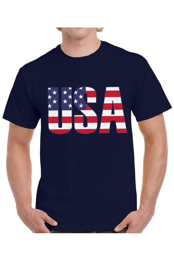 USA Shirts for Men - Patriotic Graphic Tees - American Flag 4th of July BBQ Party Celebrate Independence Day