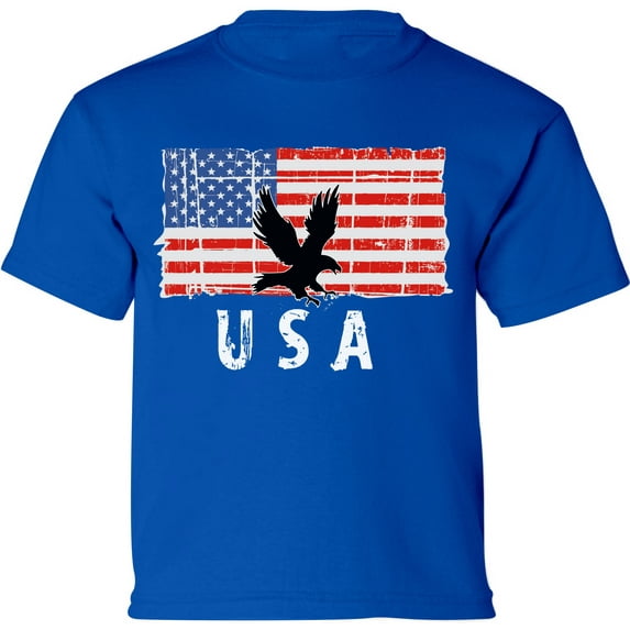 USA Shirts for Toddler Boys Girls - 2T 3T 4T 5/6 American Flag Eagle Tee