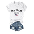 thumbnail image 1 of USA Shirts for Women 250 Years American Flag Shirt 4th of July Tshirt Patriotic Tees Casual Graphic Tops, 1 of 2