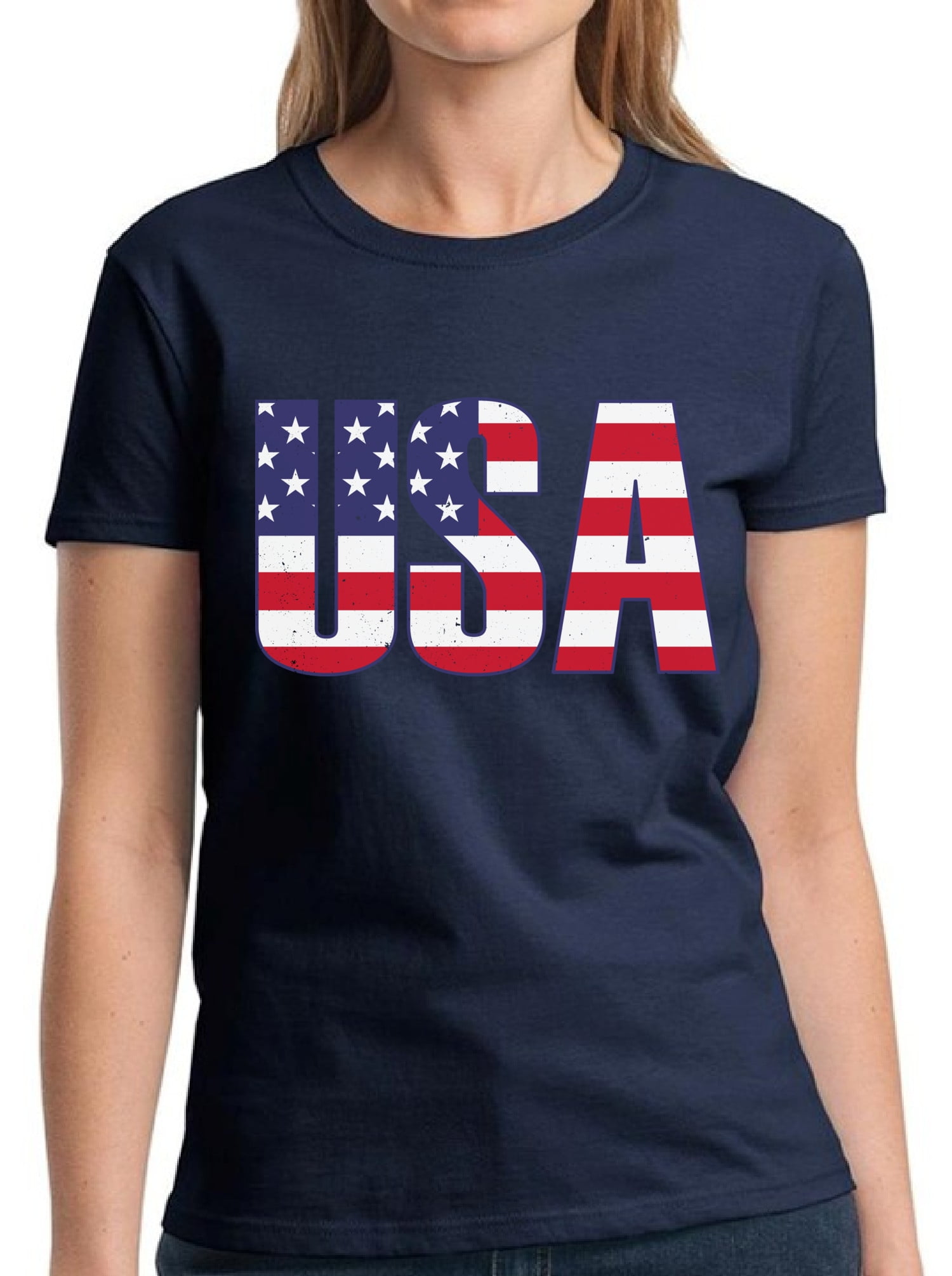 USA Shirts for Women - Patriotic Graphic Tees - American Flag 4th of ...