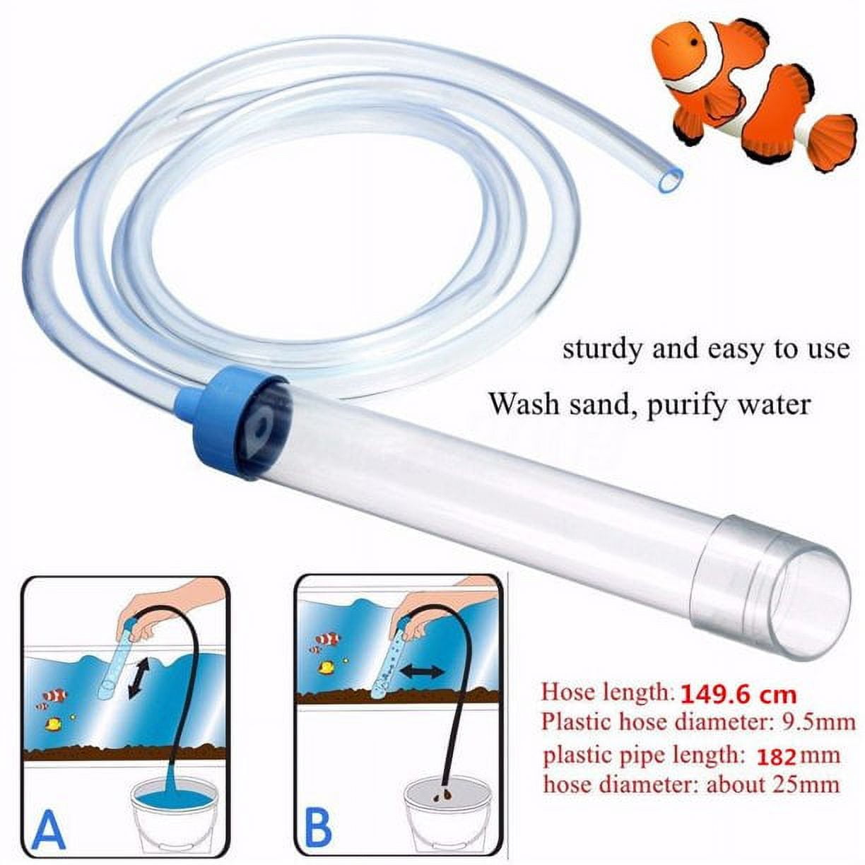 Aquarium Siphon Fish Tank Syphon Vacuum Cleaner Pump Semi