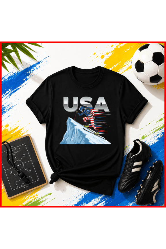 USA Skiing Patriot Unisex T-Shirt Y3065, S-5XL