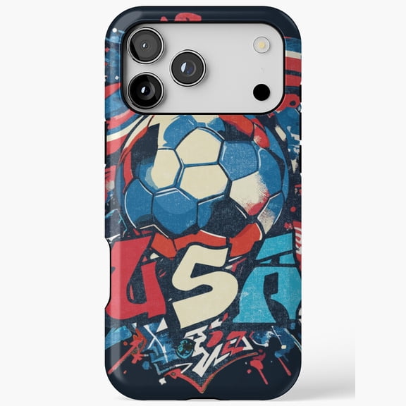 USA Soccer Graffiti Art Sport Theme for iPhone Case 17 16 15 14 13 12 11 Pro Max