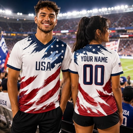 USA Soccer Jersey 2026 - Custom Name Number Football Fan Shirt - Personalized Futbol Patriotic Sportswear Jersey Gift for Men Women