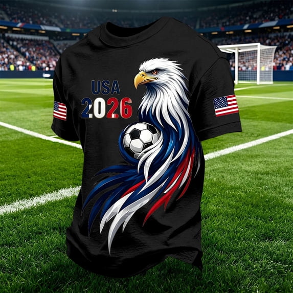 USA Soccer Men Women American Flag Soccer Shirt USA Flag Breeze Shirt Lightweight Short Sleeve Football
