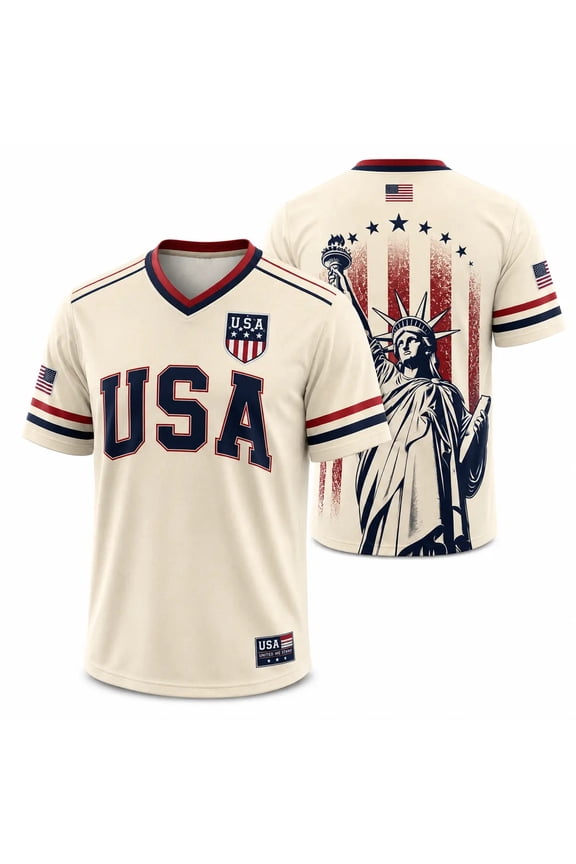 USA Soccer Jersey for Men Short Sleeve Football Match Fan Tee Retro Streetwear Top