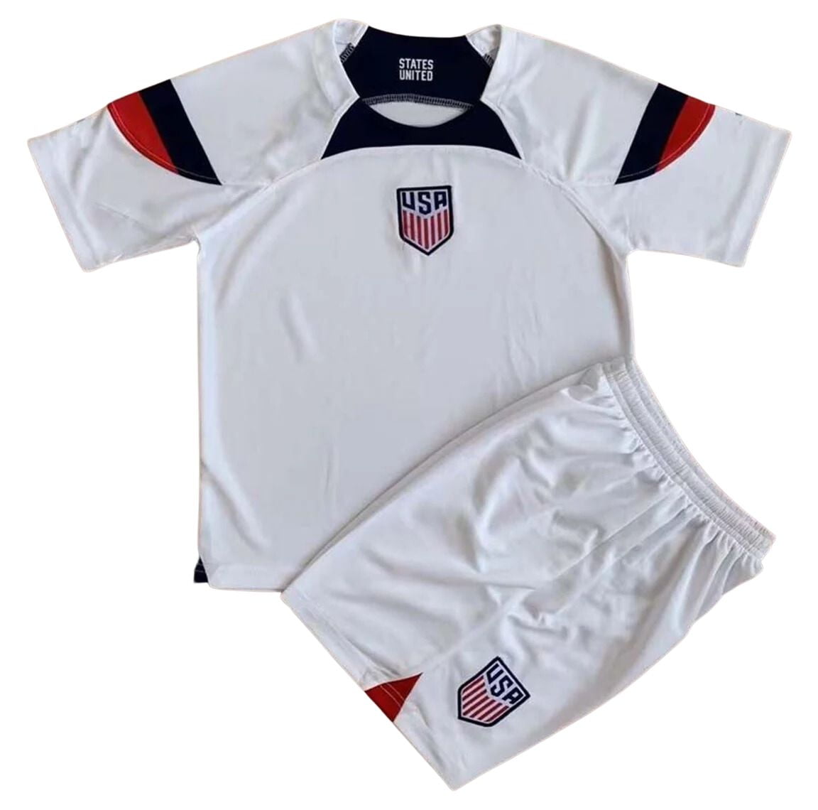 USA Soccer Kids Set, Jersey & Shorts, USA 2022 Home Set, Size 12 (Youth