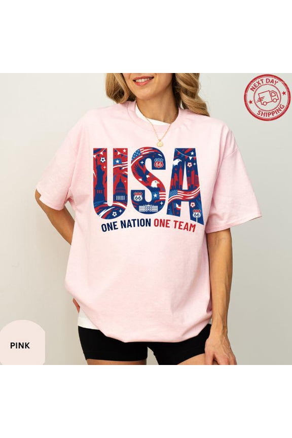 USA Soccer Pride Fan Tee, USA Soccer Fan T-Shirt, USA Match Day Outfit, One Nation One Team Shirt