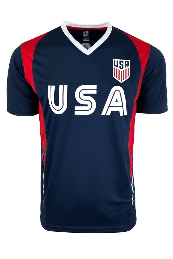 USA Soccer Jersey, Polyester, Navy, YXS-XXL