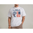 thumbnail image 1 of USA Soccer T-Shirt, American Flag Soccer Ball 2026 Tee, USA Soccer Fan Shirt for Men and Women, Patriotic Soccer Supporter Gift, 1 of 5