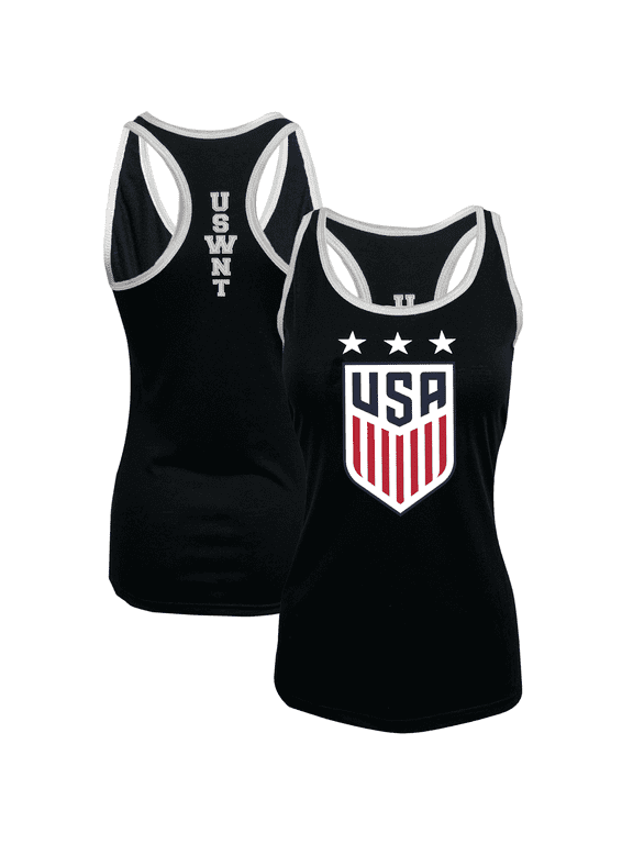 USWNT Women's Tank Top, Poly-Rayon, White/Black, S-XL, 1-Pack