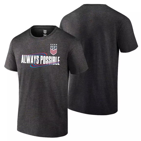 USA Soccer World Cup USWNT Graphic T-Shirt in Grey, Unisex Adult M