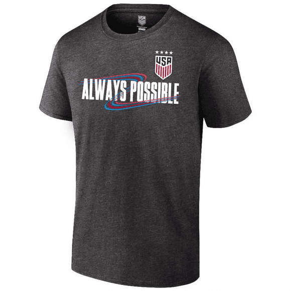 USA Soccer World Cup USWNT Graphic T-Shirt in Grey, Unisex Adult Small