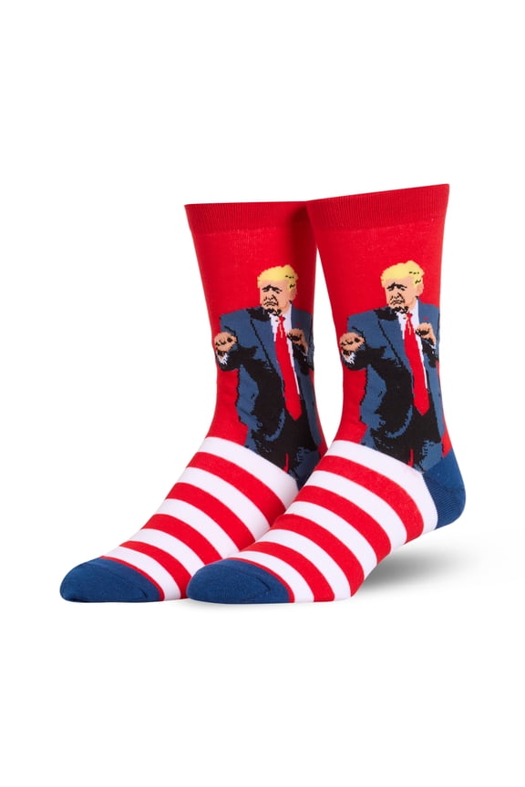 USA Socks Trump Dance Crew Sock Patriotic Red White Blue Stripes Graphic Print Fun Novelty Gift Soft