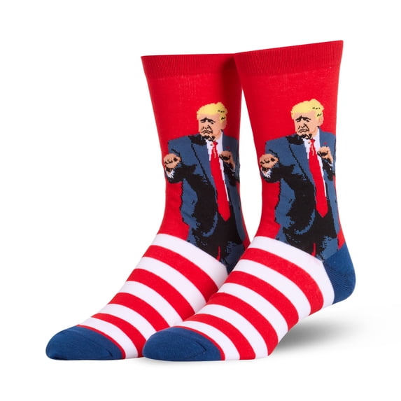 USA Socks Trump Dance Crew Sock Patriotic Red White Blue Stripes Graphic Print Fun Novelty Gift Soft