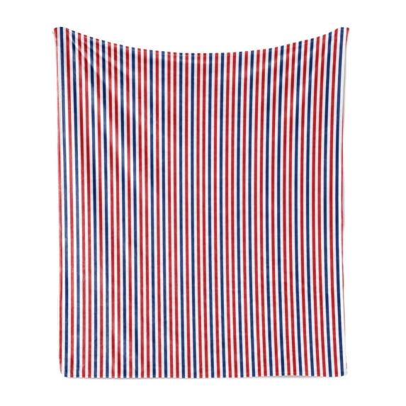 USA Soft Flannel Fleece Blanket, Symbolic Colors of American Independence Day Classic Tones National Concept, Cozy Plush for Indoor and Outdoor Use, 60" x 80", Red White Night Blue, by Ambesonne